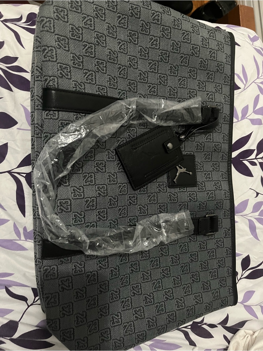 Jordan Gray & Black 23 Monogram Travel Tote